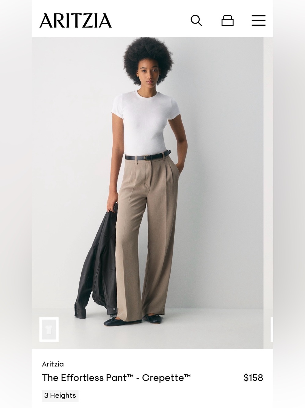 Aritzia The Effortless Pant in Nomad Taupe